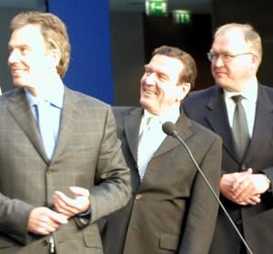Tony Blair, Gerhard Schröder und Göran Persson am 22. 05. 03