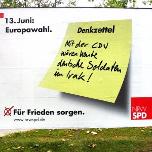 Plakat: Denkzettel Frieden
