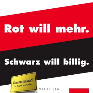Arbeitsplätze. Rot will mehr. Schwarz will billig.