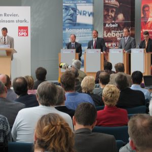 Ruhrkongress in Gelsenkirchen mit Franz Müntefering, Peer Steinbrück und Harald Schartau
