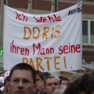 Plakat Ich wähle Doris ihren Mann seine Partei am 04. 09. 02