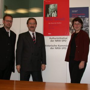Karsten Rudolf, Harald Schartau und Cornelia Tauschbei der Friedrich Ebert Stiftung
