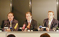 (v.l.: Harald Schartau, Franz Müntefering, Jochen Ott)