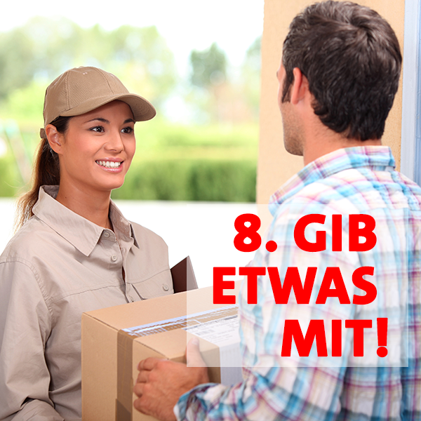 Regel 8 im Haustürwahlkampf - Denk an das Infomaterial!