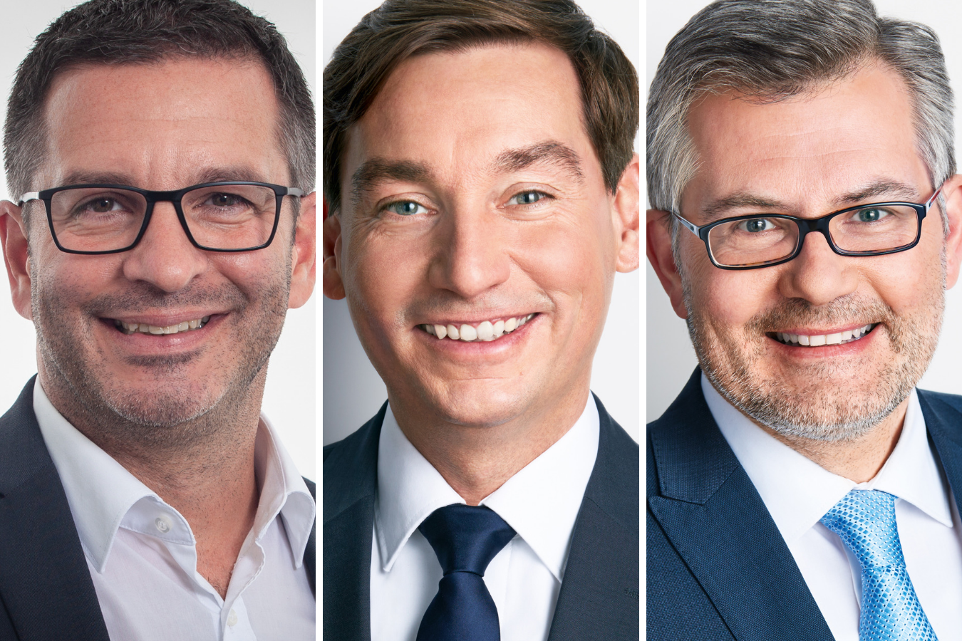 Porträtfotos von Marc Herter, Sebastian Hartmann und Dietmar Nietan