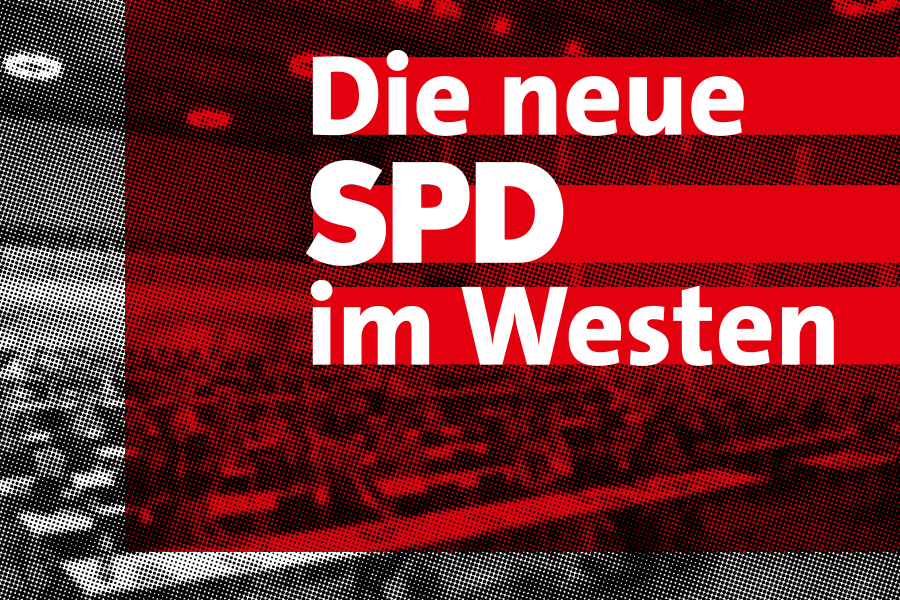 Auf dem Bild ist im Hintergrund ein Foto von Delegiertenreihen auf einem Parteitag zu sehen. Über den Bild wurde der Schriftzug