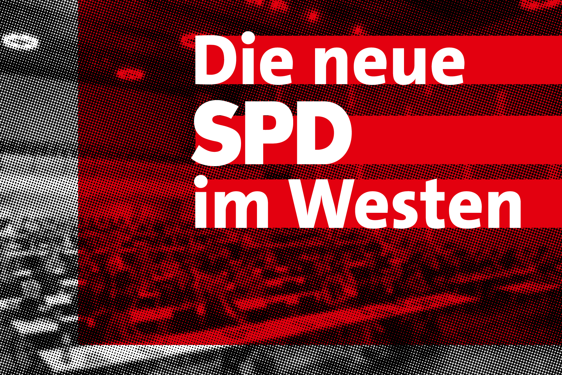 Auf dem Bild ist im Hintergrund ein Foto von Delegiertenreihen auf einem Parteitag zu sehen. Über den Bild wurde der Schriftzug 
